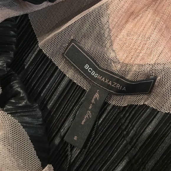 NWT $338 BCBG MAXAZRIA Black Modest ELEGANT DRESS Lace Pleated S 4/6 Ciara - Picture 3 of 8